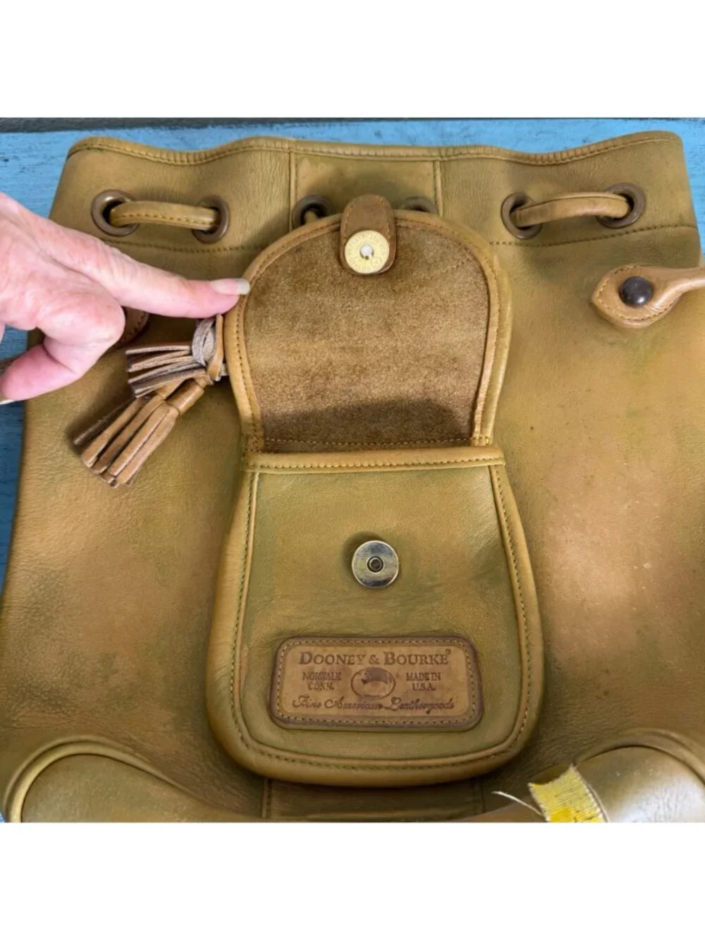 Dooney & Bourke Vintage One Regent Street Leather Drawstring Bucket Bag
